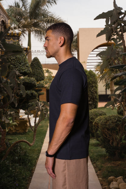 RIBBED T-SHIRT | NAVY