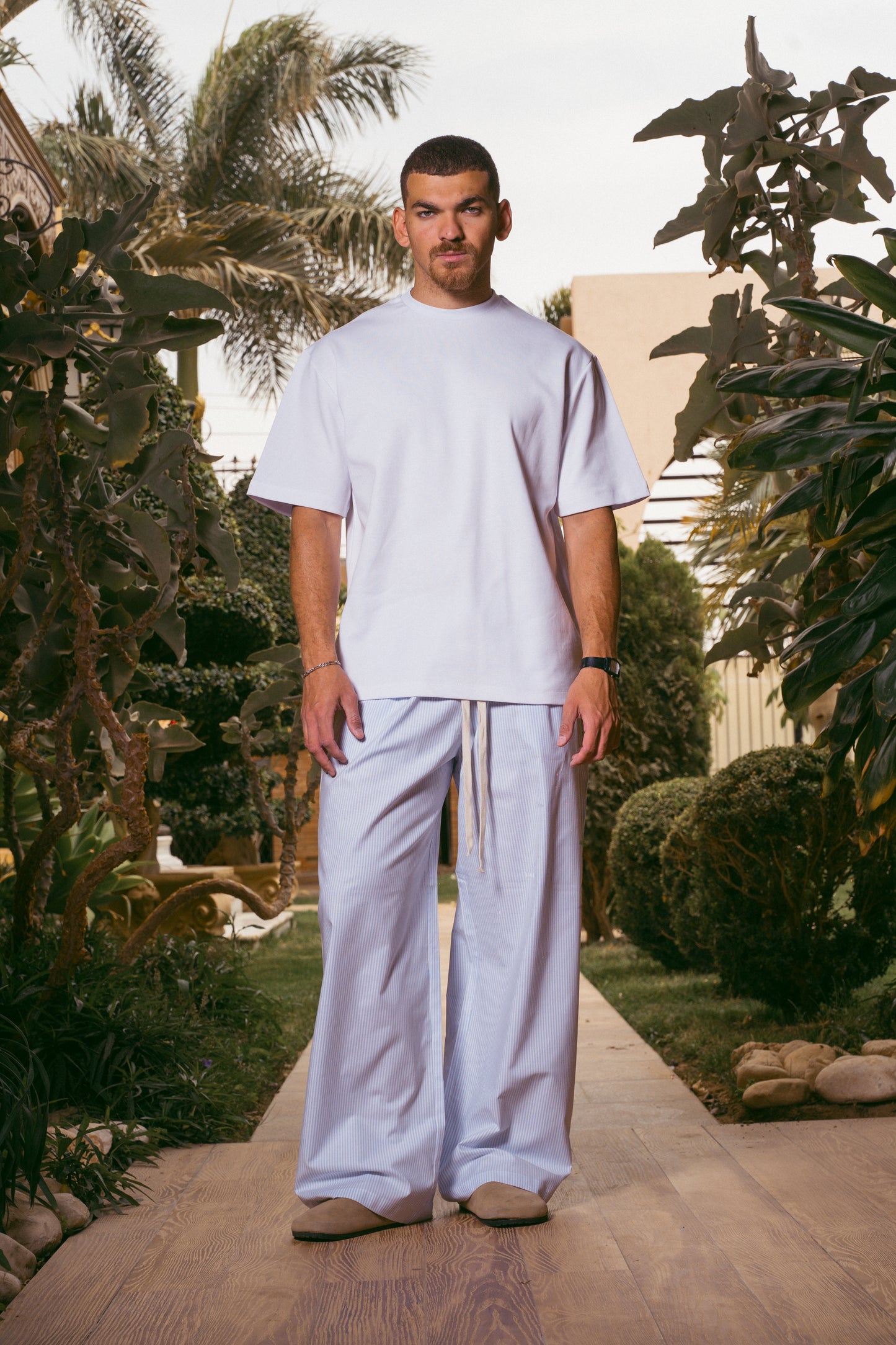 LIGHT BLUE STRIPED PANTS
