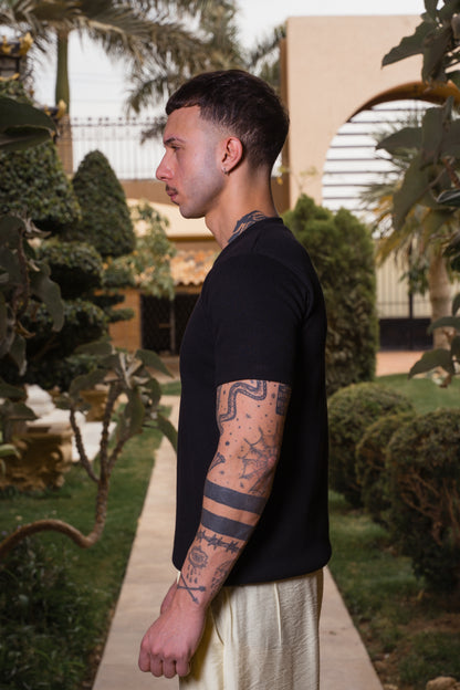 RIBBED T-SHIRT | BLACK