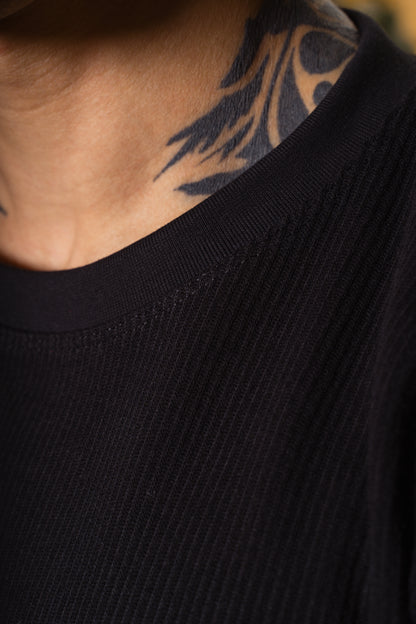 RIBBED T-SHIRT | BLACK