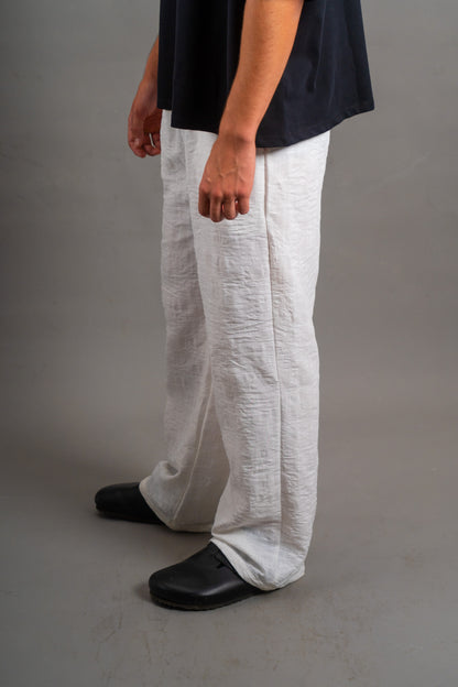 Wide Linen Pants| White