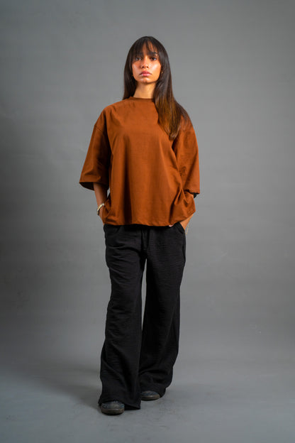 Wide Linen Pants| Void Black