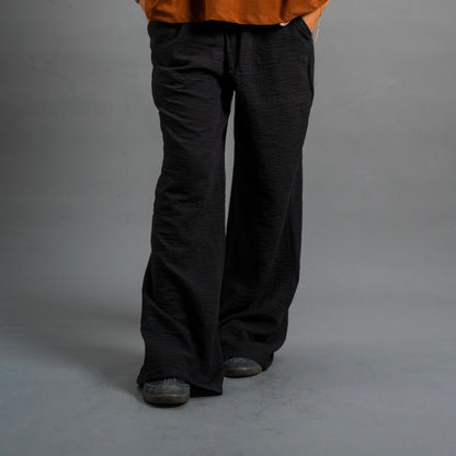 Wide Linen Pants| Void Black
