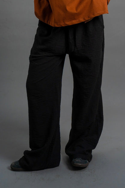Wide Linen Pants| Void Black