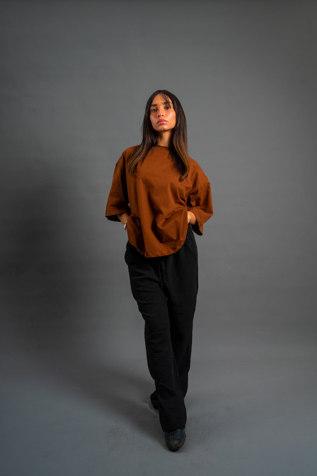 Oversized Boxy fit T-shirt | Intense Brown