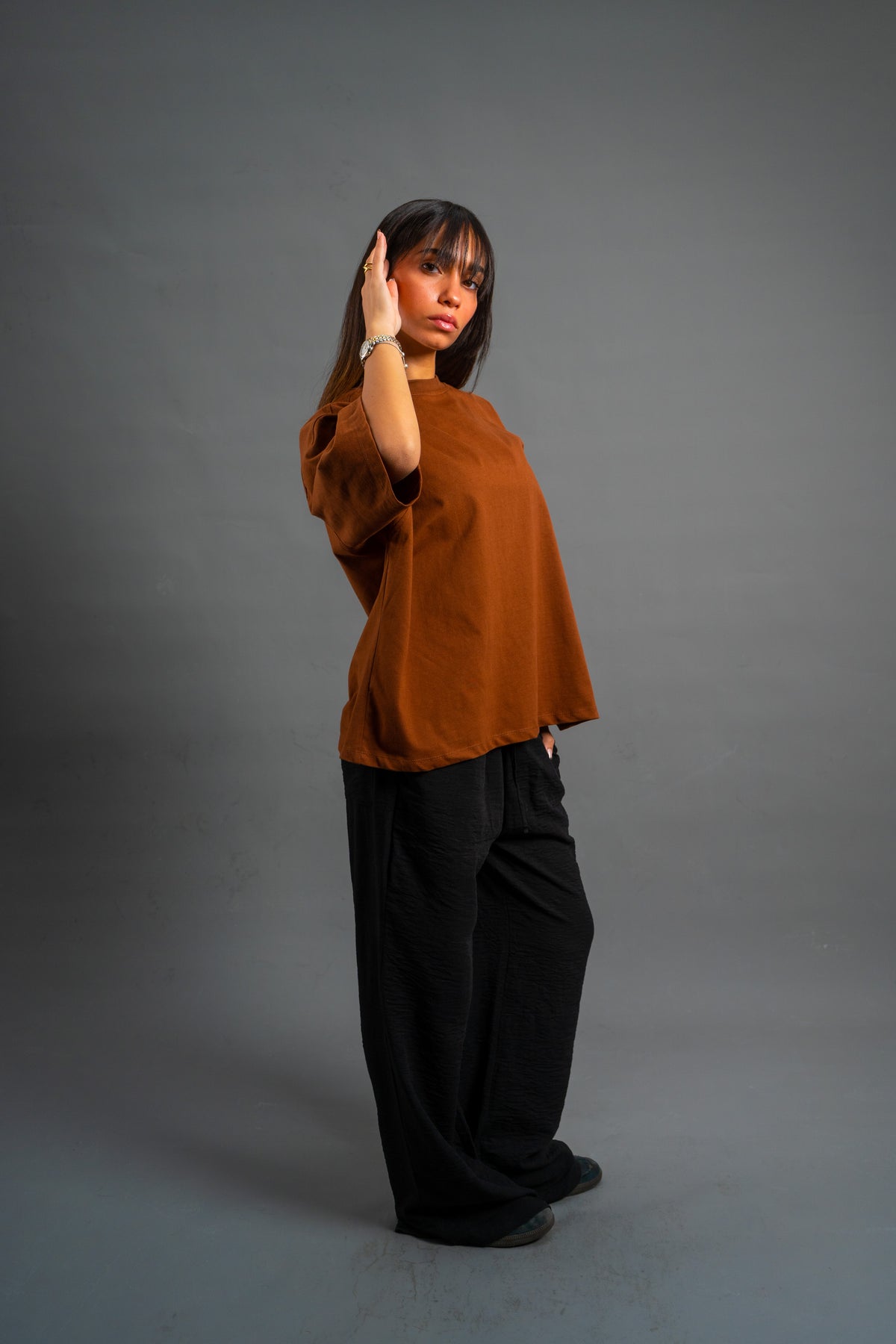 Oversized Boxy fit T-shirt | Intense Brown