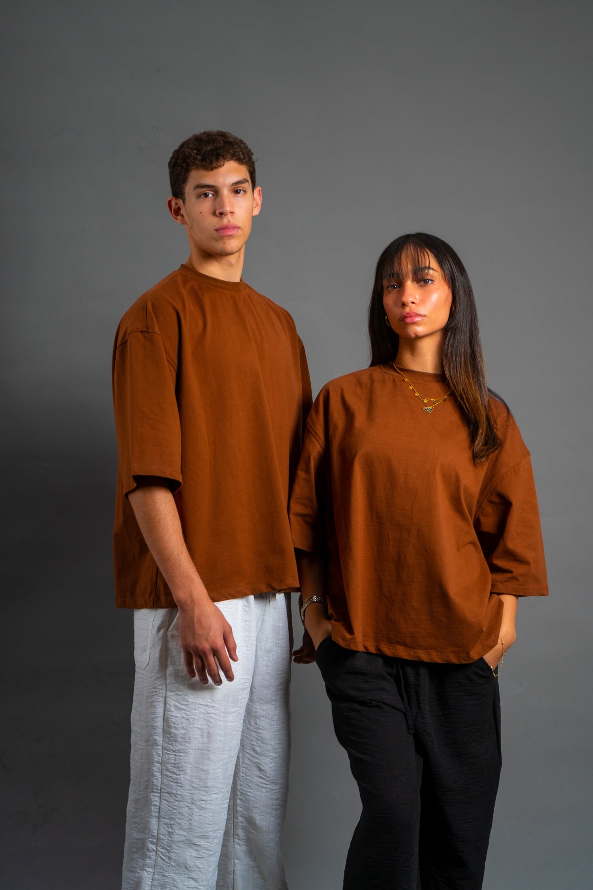 Oversized Boxy fit T-shirt | Intense Brown
