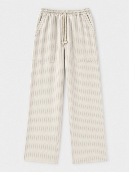 Pinstripe linen pants