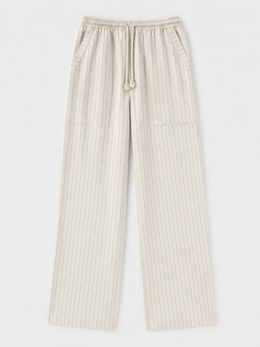 Pinstripe linen pants