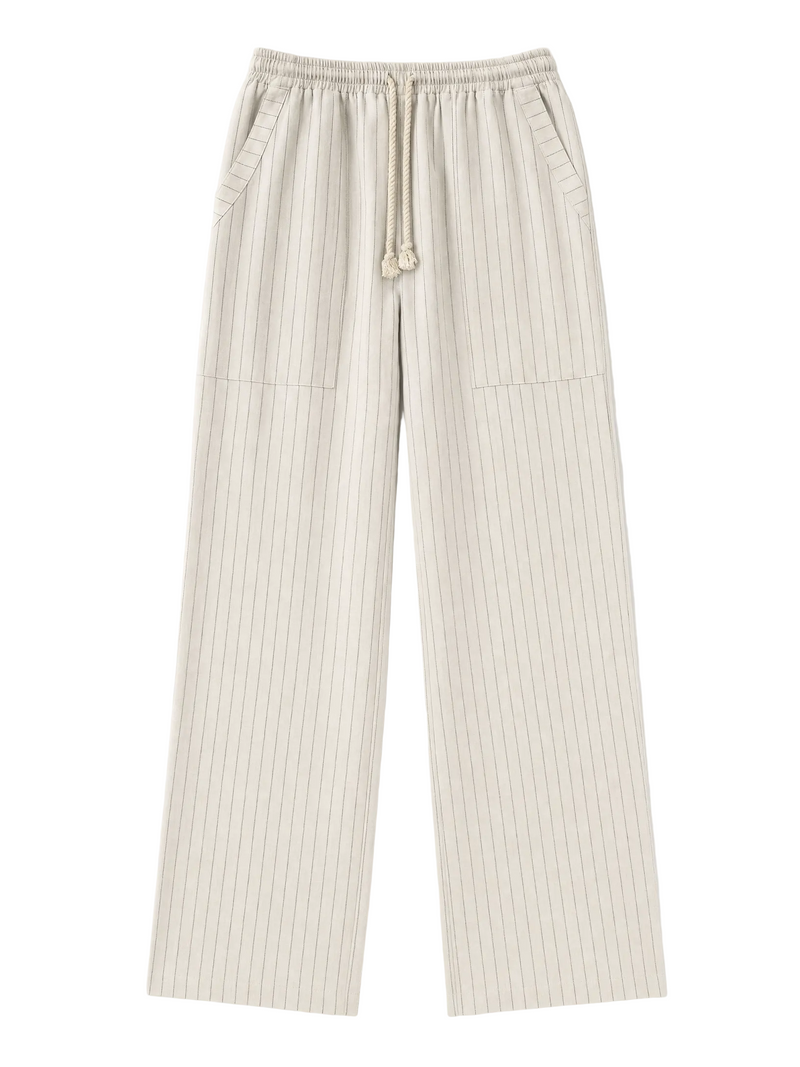 Pinstripe linen pants