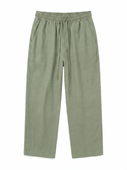 Wide Linen Pants| Army