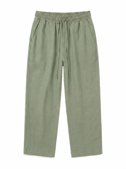 Wide Linen Pants| Army