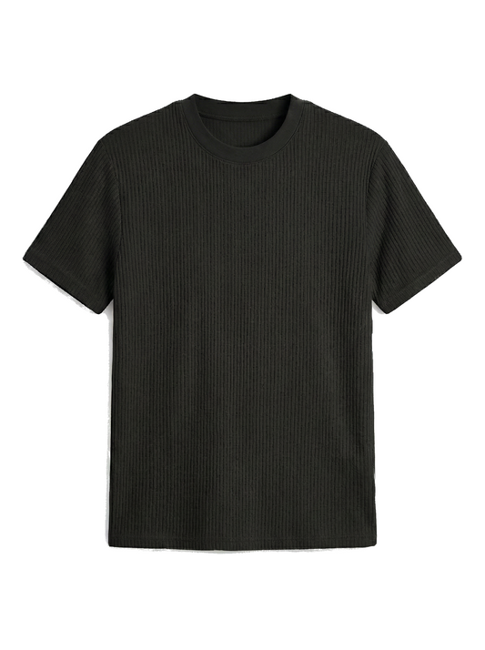 RIBBED T-SHIRT | BLACK
