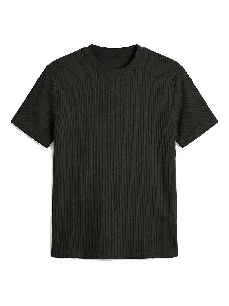RIBBED T-SHIRT | BLACK