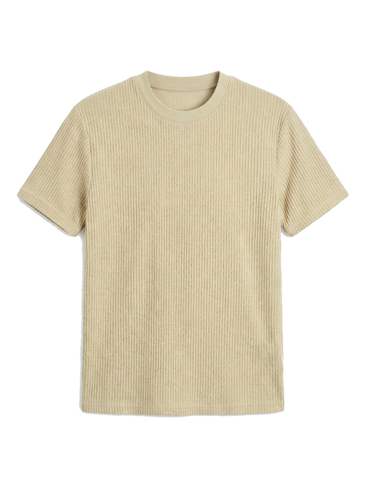 RIBBED T-SHIRT | BEIGE