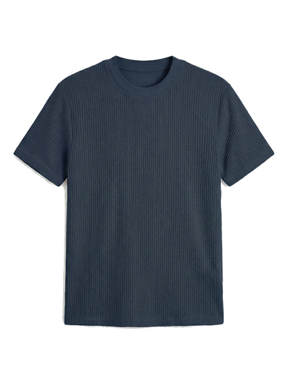 RIBBED T-SHIRT | NAVY