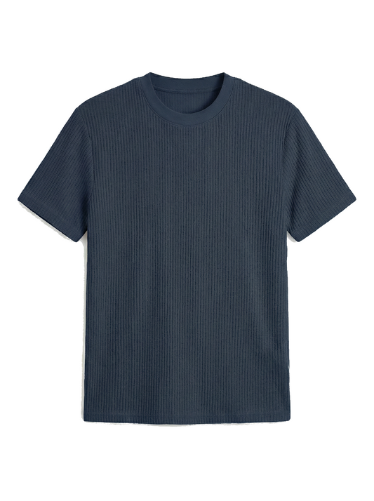 RIBBED T-SHIRT | NAVY